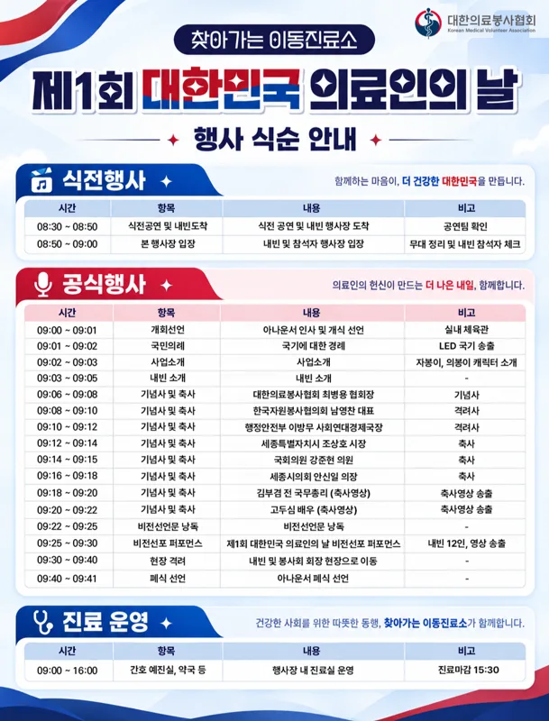 행사 식순 안내